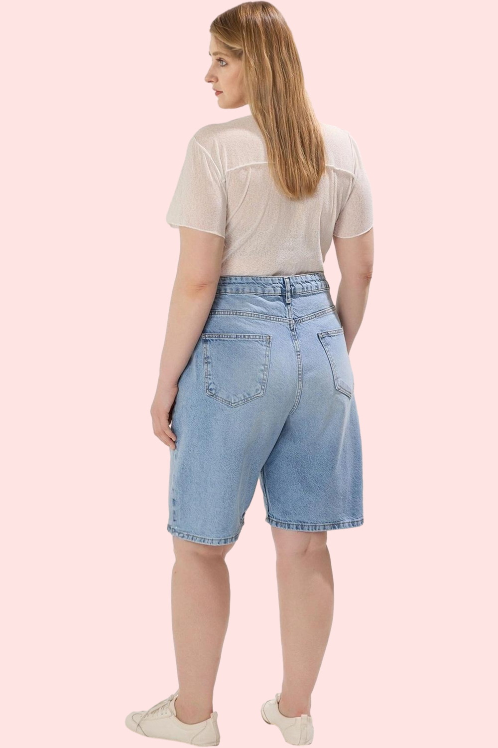 Kadın Büyük Beden Kısa Denim Şort Pamuk Casual Stil Rahat Günlük Kullanım Kaliteli Malzeme
