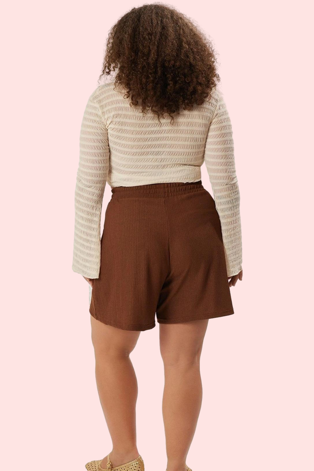Kadın Büyük Beden Geniş Paça Kısa Örme Şort Rahat Günlük Stil Hafta Sonu Dayanıklı Malzeme