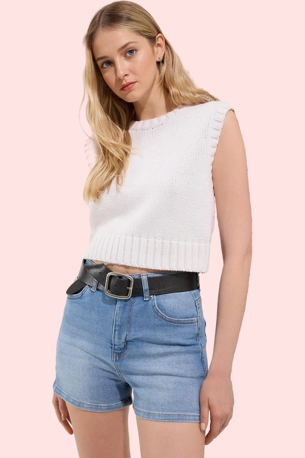 Kadın Denim Şort Yüksek Bel Geniş Paça Casual Yaz Kombinleri Günlük Kullanım Modern Tasarım