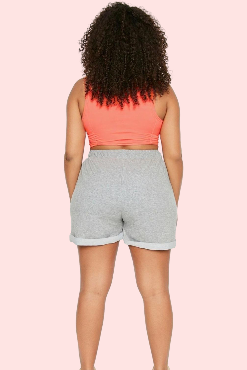 Kadın Yüksek Bel Örme Şort Rahat Straight Kalıp Çift Cepli Günlük Kombinler Modern Tasarım