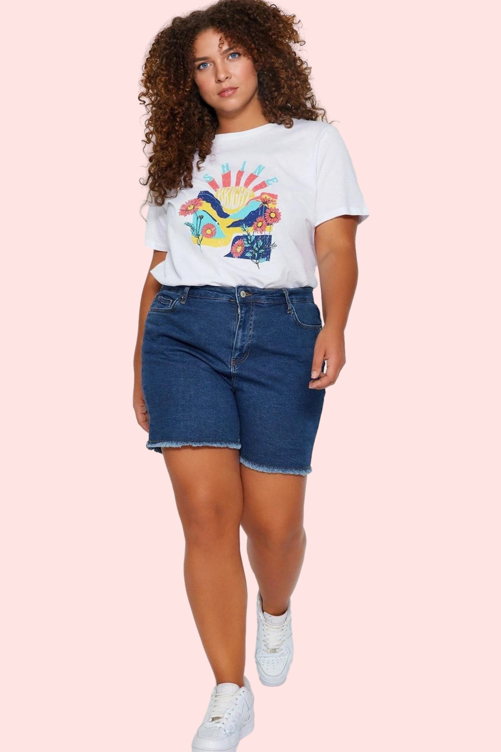 Büyük Beden Moda Denim Yüksek Bel Dar Paça Gündelik Siyah Yüksek Bel Skinny Şort Bermuda