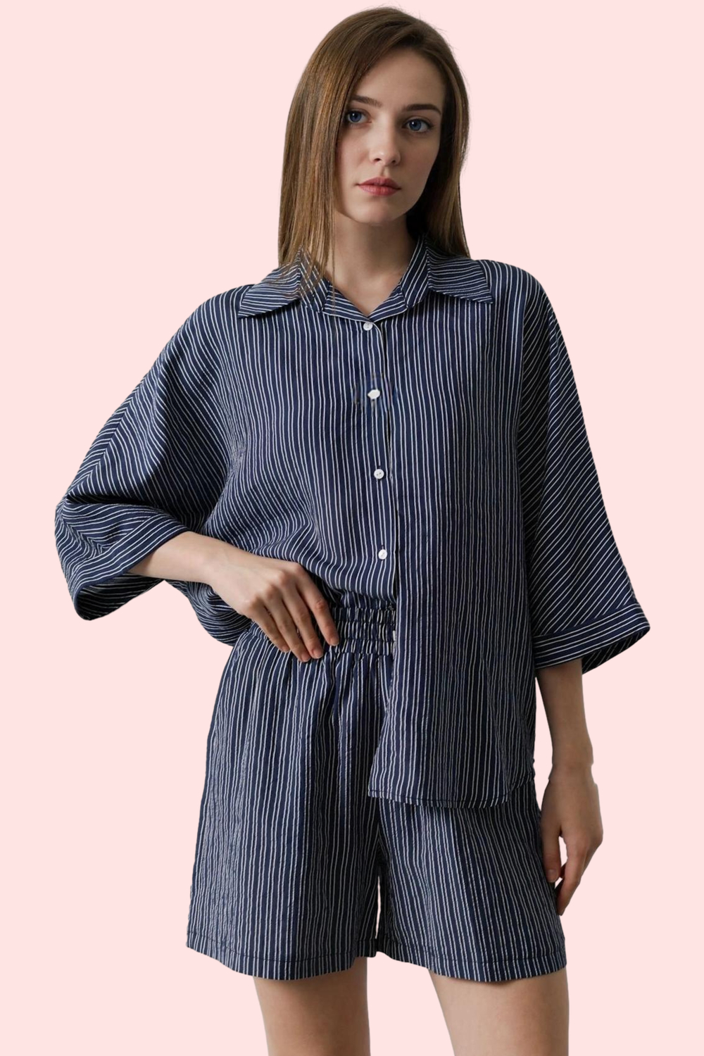 Kadın Crinkle Dokuma Mini Şort Yüksek Bel Straight Siluet Günlük Yaz Aylarının Vazgeçilmezi