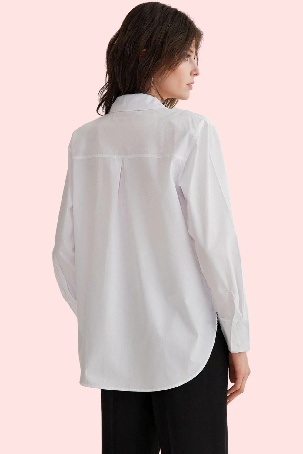 Kadın Oversize Geniş Kalıp Dokuma Gömlek Düz Desen Günlük Kullanım Yaz Aylarının Vazgeçilmezi