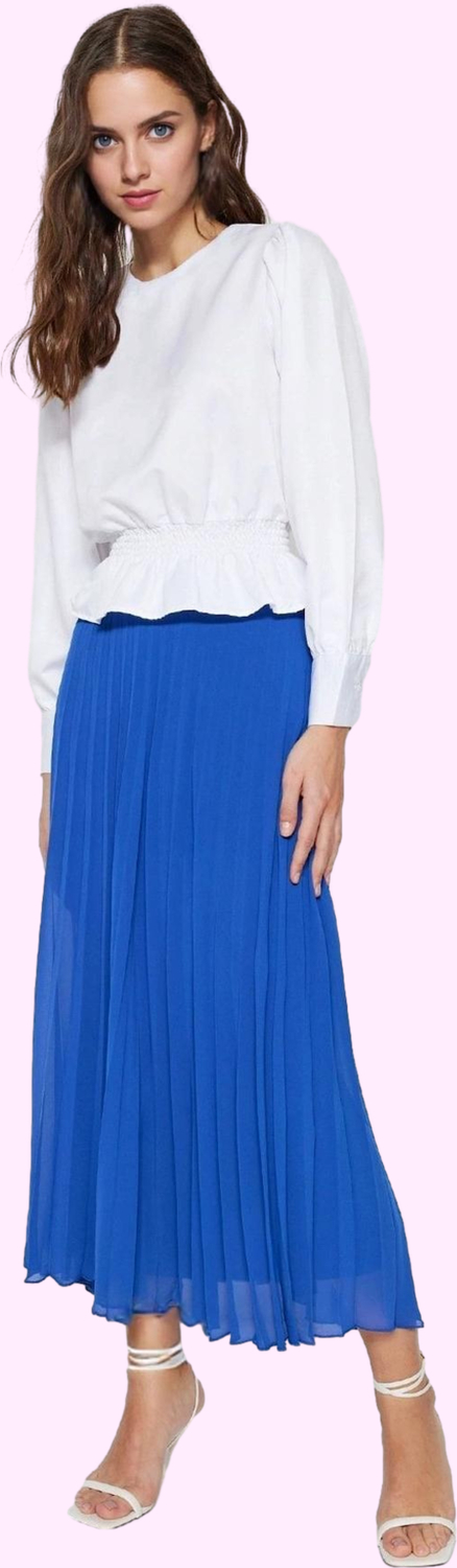 Kadın Maxi Kloş Pileli Etek Polyester Günlük Şıklık Özel Günler Yaz Aylarının Vazgeçilmezi