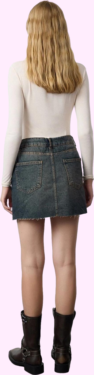 Kadın Pamuk Denim Mini Etek Yüksek Bel A line Günlük Şıklık Hafta Sonu Yaz Aylarının Vazgeçilmezi