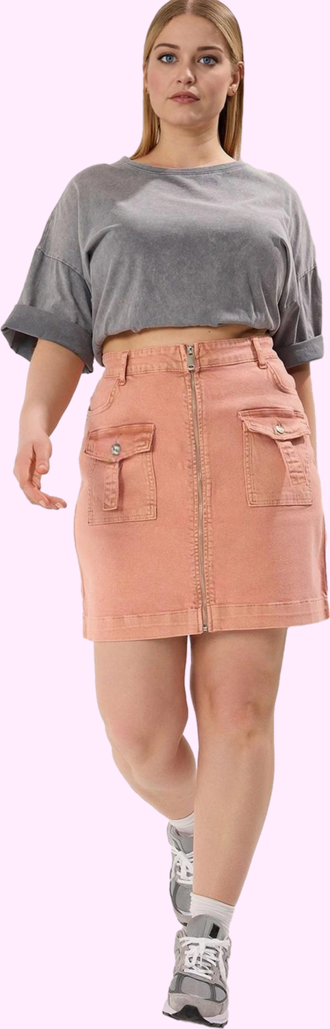 Kadın Yüksek Bel Denim Mini Etek A line Kesim Rahat Günlük Stil Yaz Aylarının Vazgeçilmezi