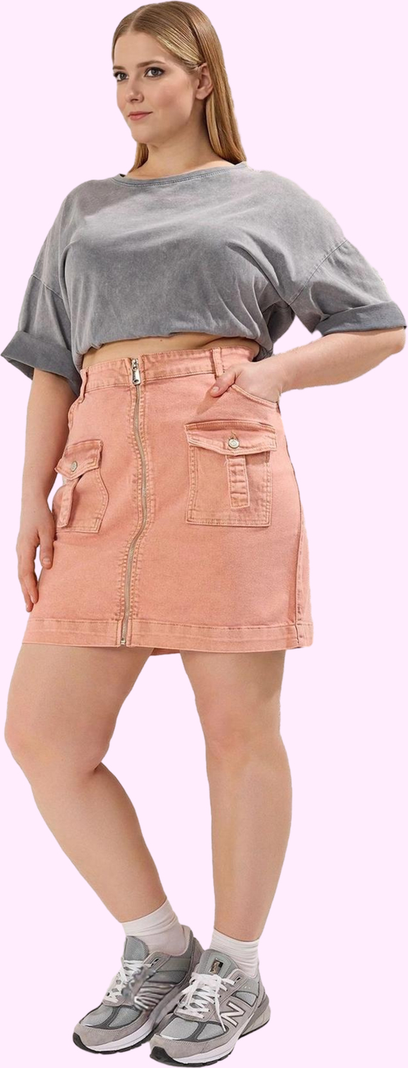 Kadın Yüksek Bel Denim Mini Etek A line Kesim Rahat Günlük Stil Yaz Aylarının Vazgeçilmezi