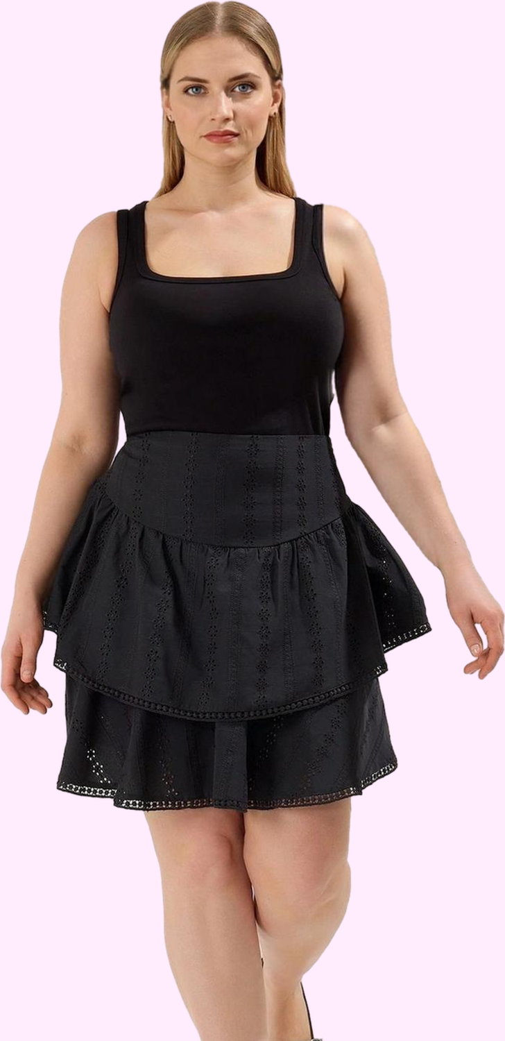 Kadın Brode Dokuma Pamuk Mini Etek Düz Casual Yaz Stilin Buluştuğu Yer Vazgeçilmez Tasarım
