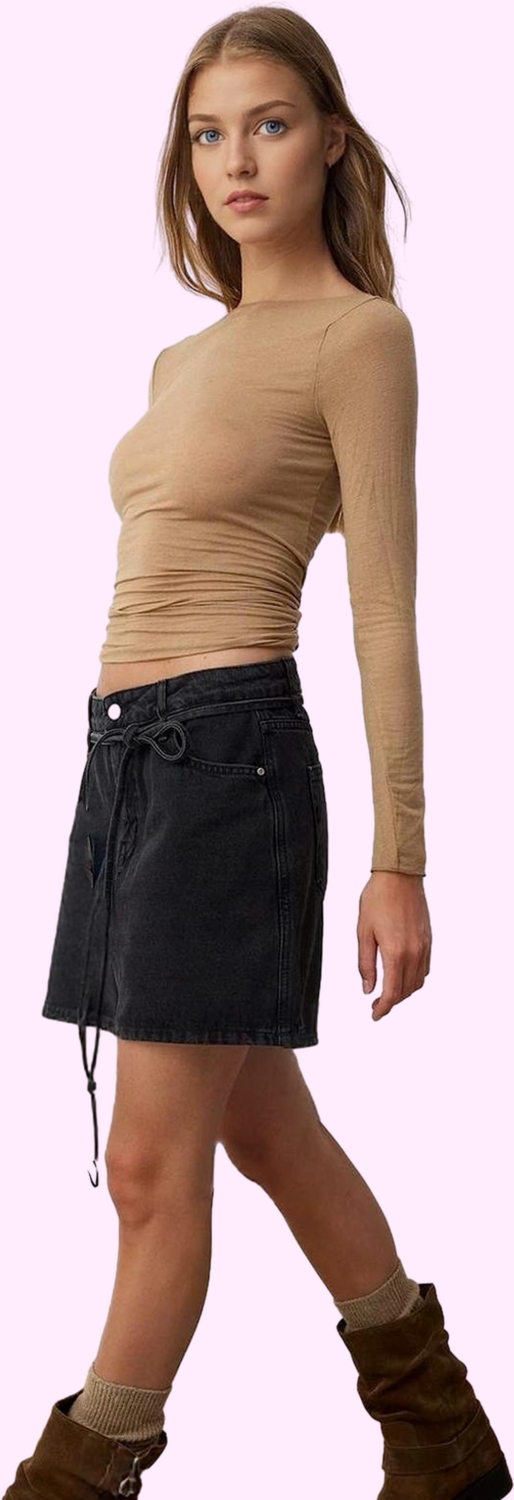 Kadın Yüksek Bel Denim Mini Etek Pamuk Günlük Kombinler İçin Rahat Yaz Aylarının Vazgeçilmezi