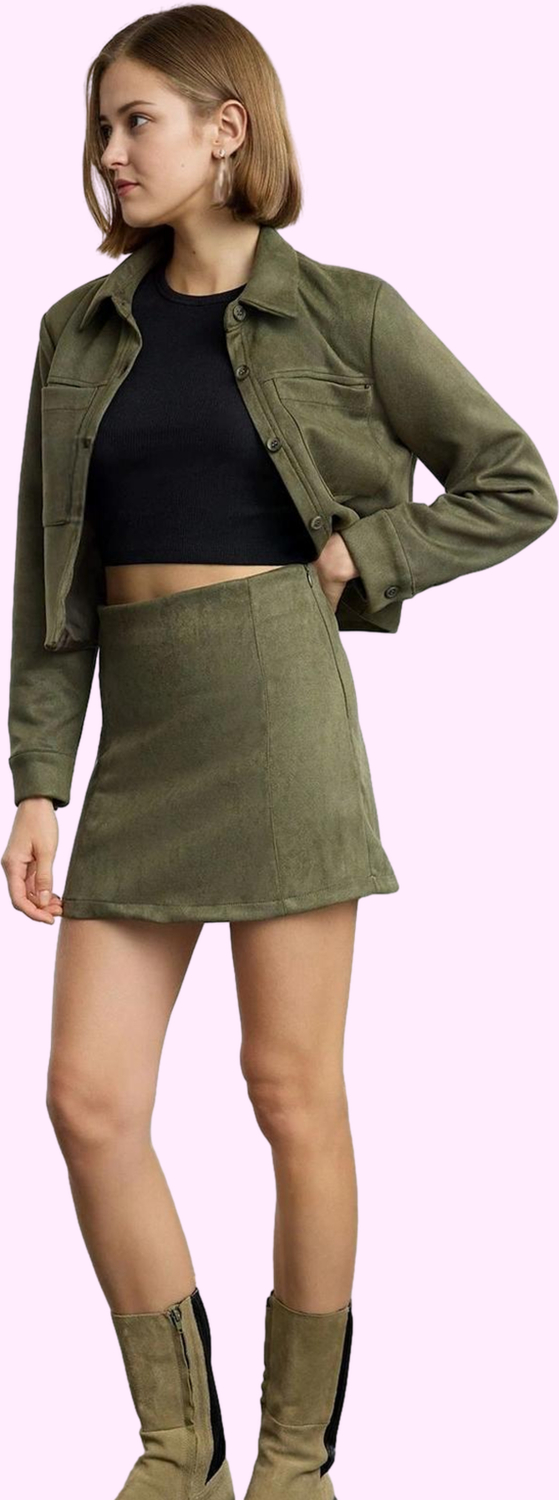 Kadın Süet Dokuma Mini Etek A line Kesim Casual Stil Günlük Kullanım Yaz Aylarının Vazgeçilmezi