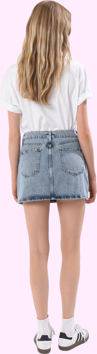 Kadın Denim Kısa Etek Pamuk Günlük Casual Yaz