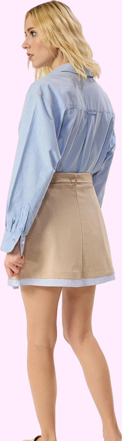 Kadın Mini Etek Polyester Dokuma Kumaş Günlük Şıklık Hafta Sonu Yaz Aylarının Vazgeçilmezi