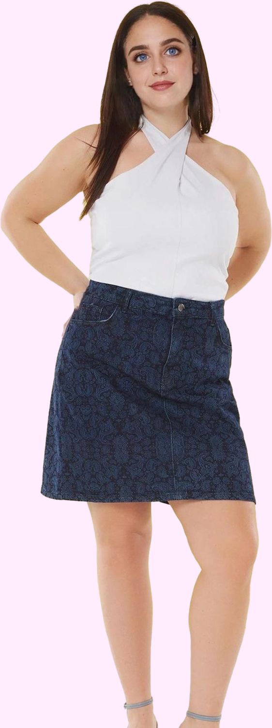 Kadın A line Yüksek Bel Denim Mini Etek Pamuk Rahat Günlük Kullanım Yaz Aylarının Vazgeçilmezi