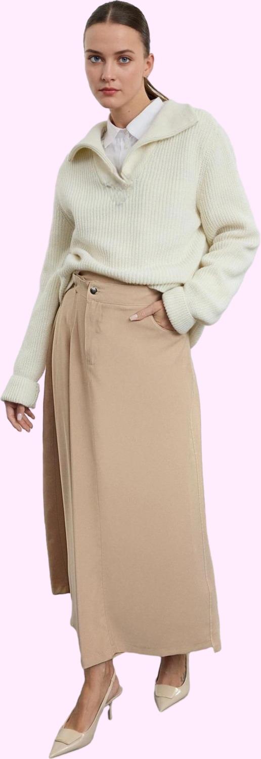 Kadın A line Gabardin Etek Maxi Boy Casual Günlük Kombinler İçin Yaz Aylarının Vazgeçilmezi