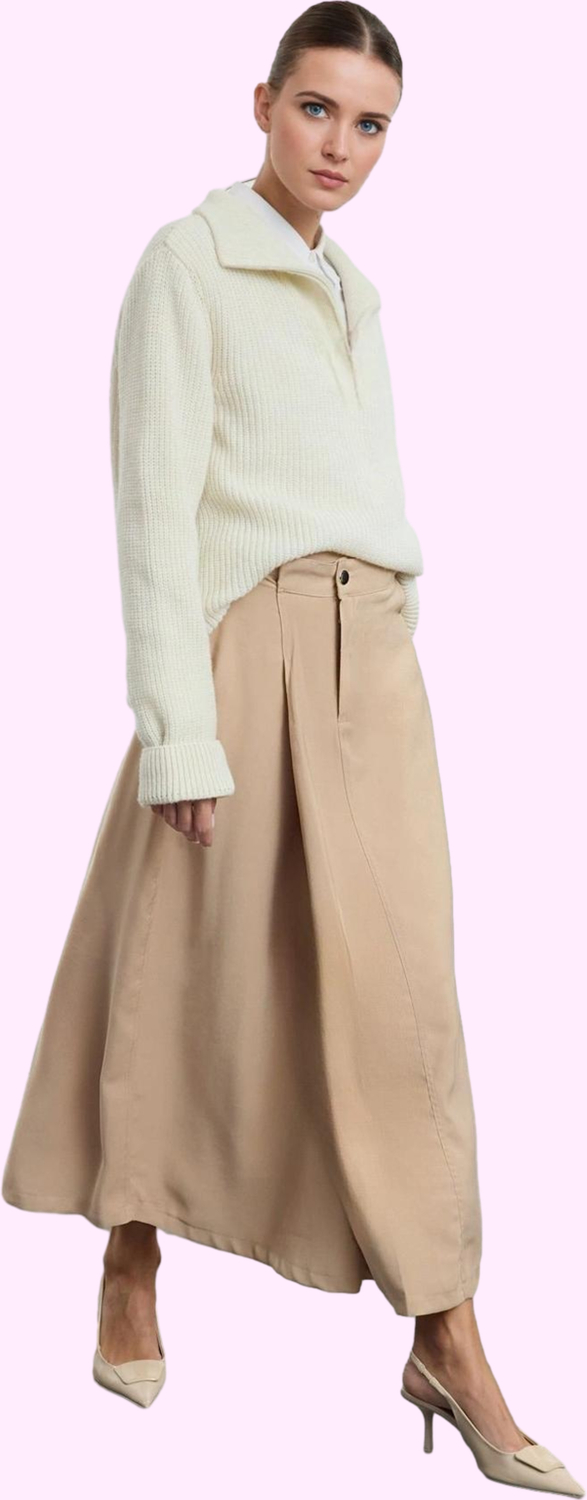Kadın A line Gabardin Etek Maxi Boy Casual Günlük Kombinler İçin Yaz Aylarının Vazgeçilmezi