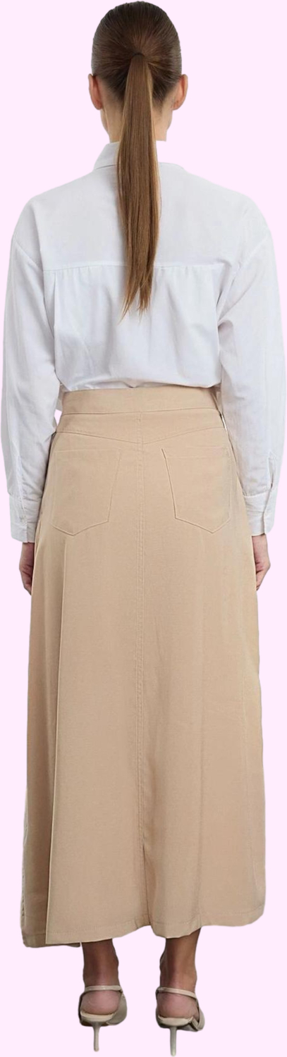 Kadın A line Gabardin Etek Maxi Boy Casual Günlük Kombinler İçin Yaz Aylarının Vazgeçilmezi