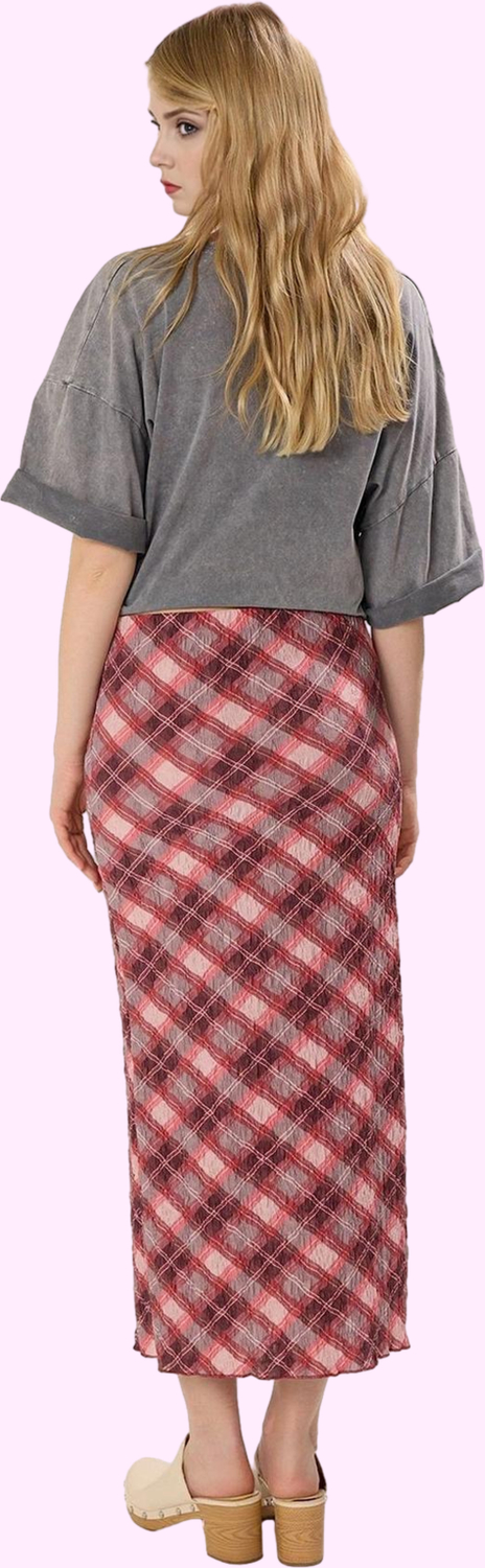 Kadın Yazlık Maxi Etek Çok Ekose Yüksek Bel Kalem Astarlı Polyester Yaz Aylarının Vazgeçilmezi