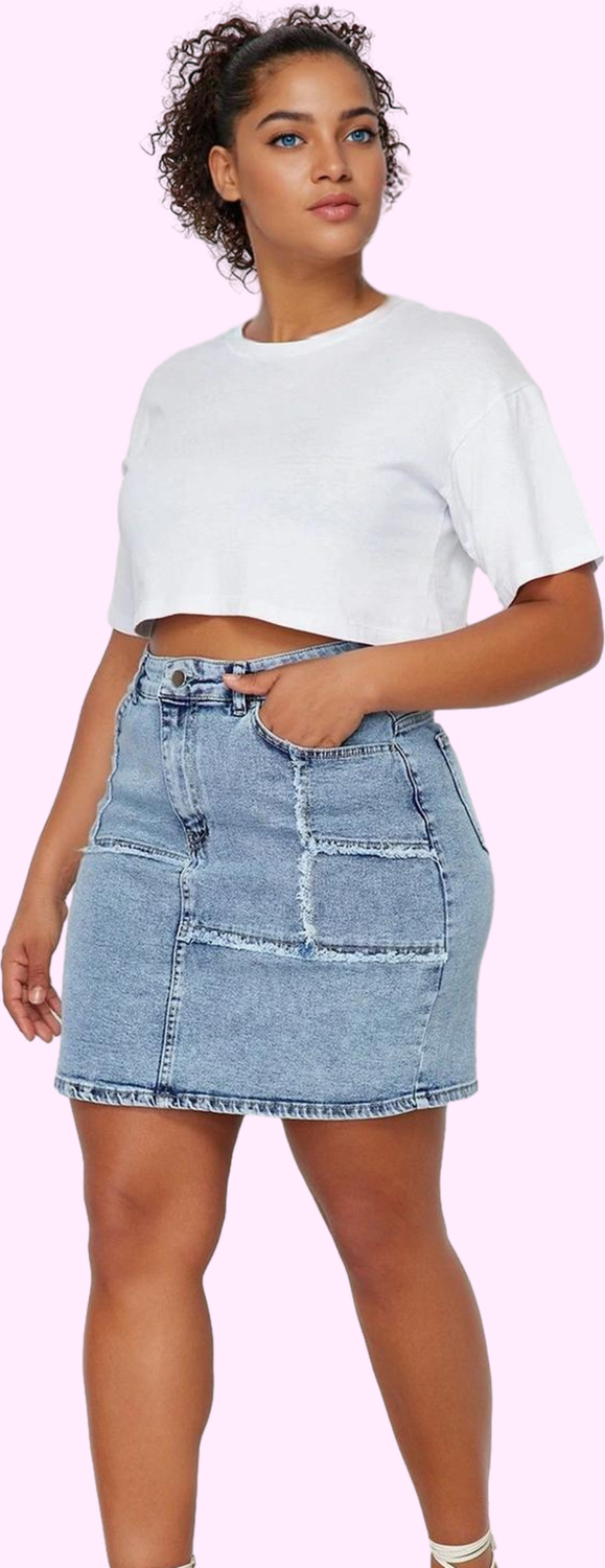 Kadın Yüksek Bel Mini Denim Etek Rahat Kesim Renk Günlük Kullanım Yaz Aylarının Vazgeçilmezi