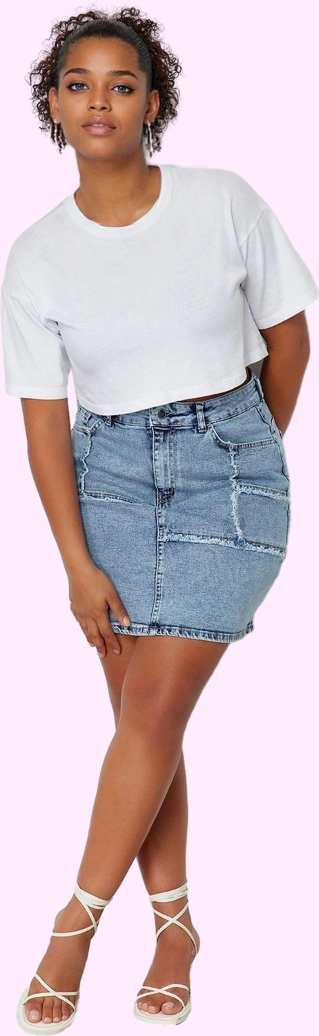 Kadın Yüksek Bel Mini Denim Etek Rahat Kesim Renk Günlük Kullanım Yaz Aylarının Vazgeçilmezi