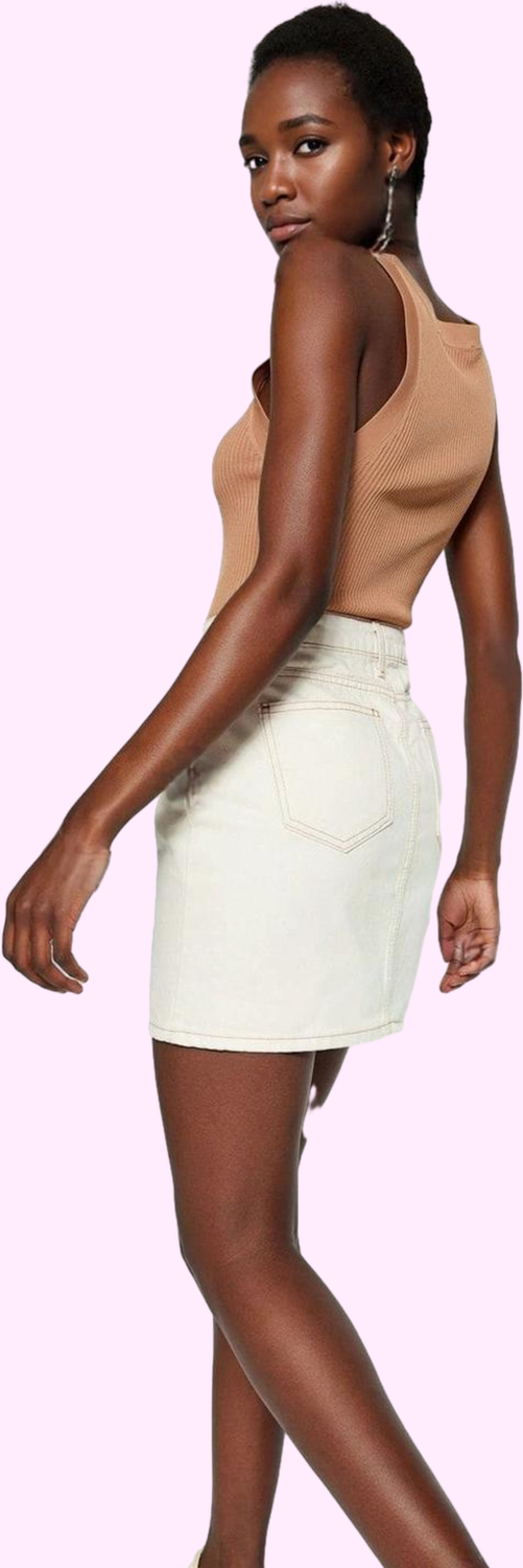 Kadın Basic Denim Mini Etek Pamuk Günlük Kombinler İçin Hafta Sonu Yaz Aylarının Vazgeçilmezi