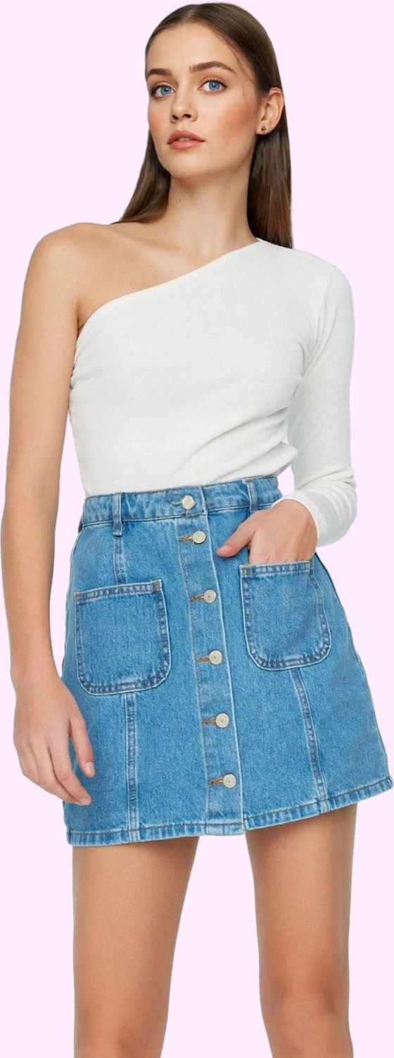 Kadın Care Koleksiyonu Pamuk Mini Denim Etek Günlük Ve Yaz Şıklığı Hafta Sonu Modern Tasarım