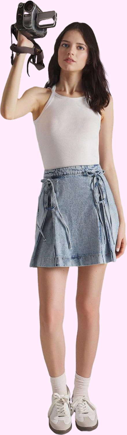 Kadın Denim Mini Etek Pamuk A Line Günlük Casual Kombinler Hafta Sonu Yaz Aylarının Vazgeçilmezi