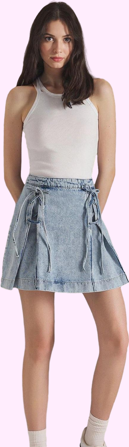 Kadın Denim Mini Etek Pamuk A Line Günlük Casual Kombinler Hafta Sonu Yaz Aylarının Vazgeçilmezi