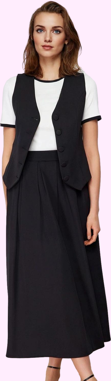 Kadın Kemerli Maxi Etek Polyester Elastan Finike Dokuma Casual Stil Yaz Aylarının Vazgeçilmezi