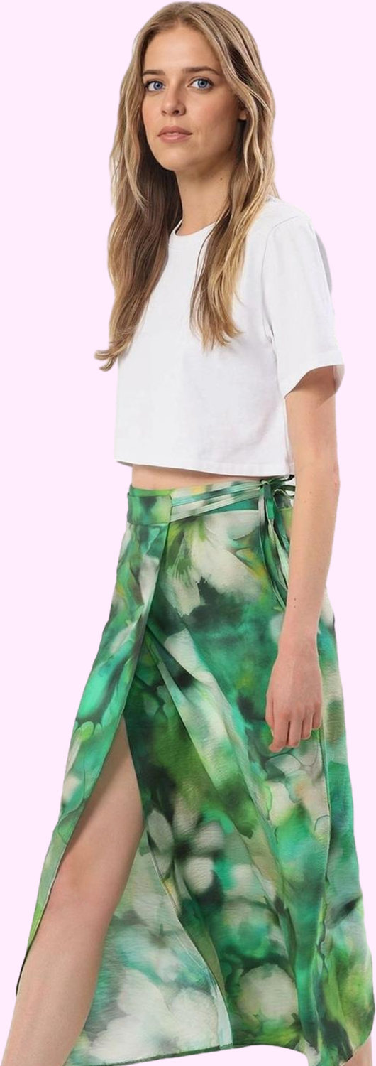 Kadın Batik Desenli Sarong Etek Lilyum Dokuma Yazlık Casual Günlük Kullanım Modern Tasarım