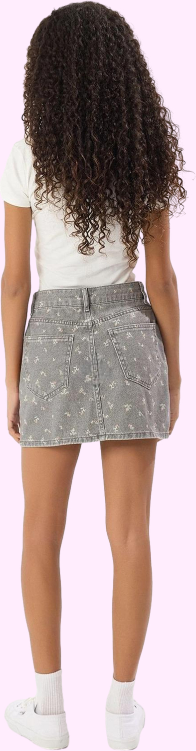 Kız Çocuk Çiçekli Denim Balon Mini Etek Pamuk Yaz Günlük Modern Tasarım Stilin Buluştuğu Yer