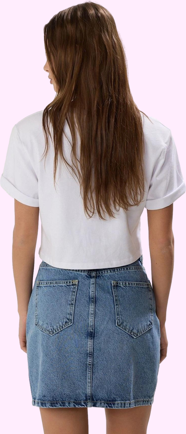 Kadın A line Taş Detaylı Denim Mini Etek Pamuk Yazlık Günlük Kullanım Yaz Aylarının Vazgeçilmezi