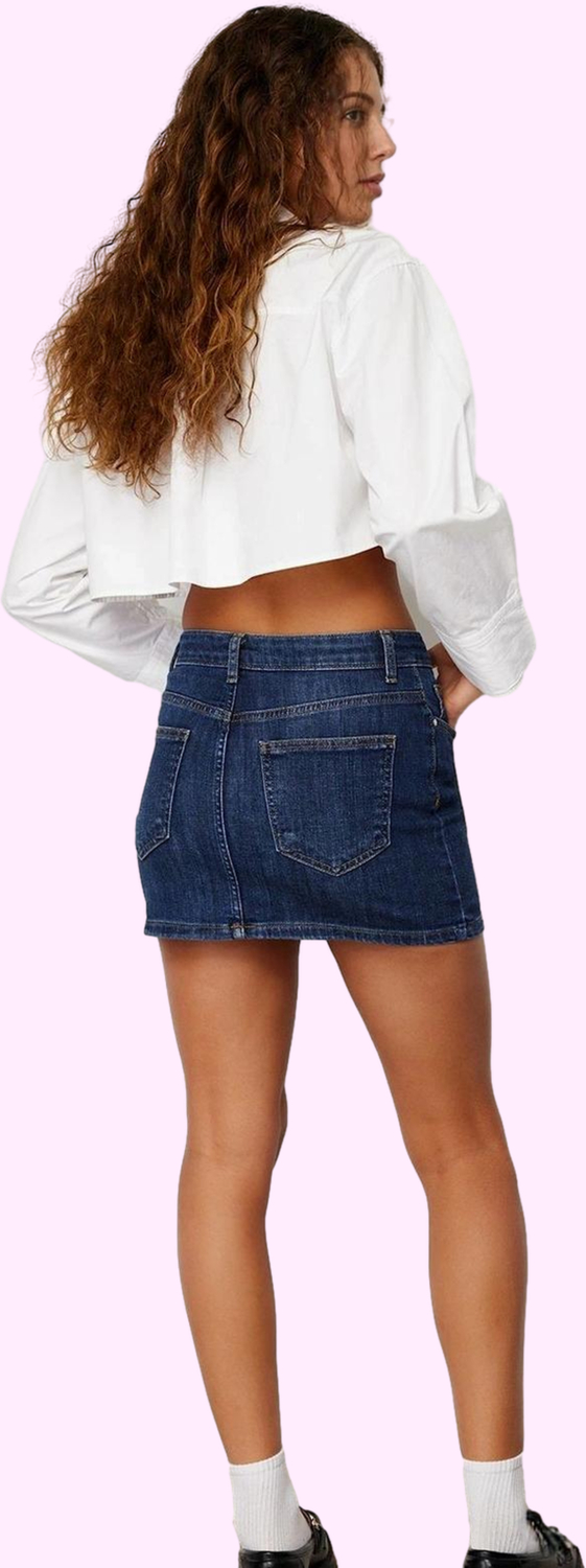 Kadın Care Koleksiyonu A line Denim Mini Etek Pamuk Günlük Kullanım Yaz Aylarının Vazgeçilmezi