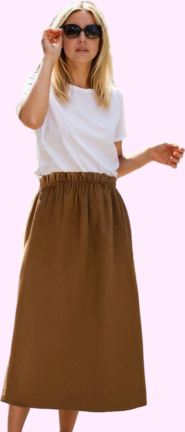 Kadın Yüksek Bel Kloş Midi Etek Günlük Casual Tarz Modern Tasarım Yaz Aylarının Vazgeçilmezi