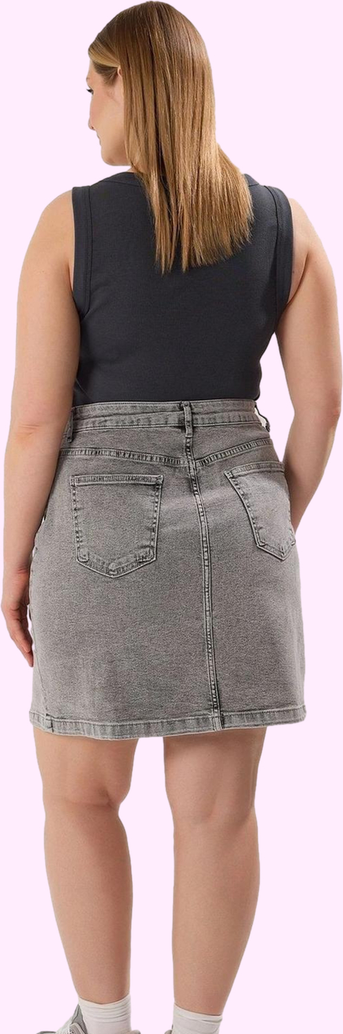 Kadın Mini Denim Etek Renk Yüksek Bel A line Pamuk Yaz Kombinleri Günlük Kullanım Hafta Sonu