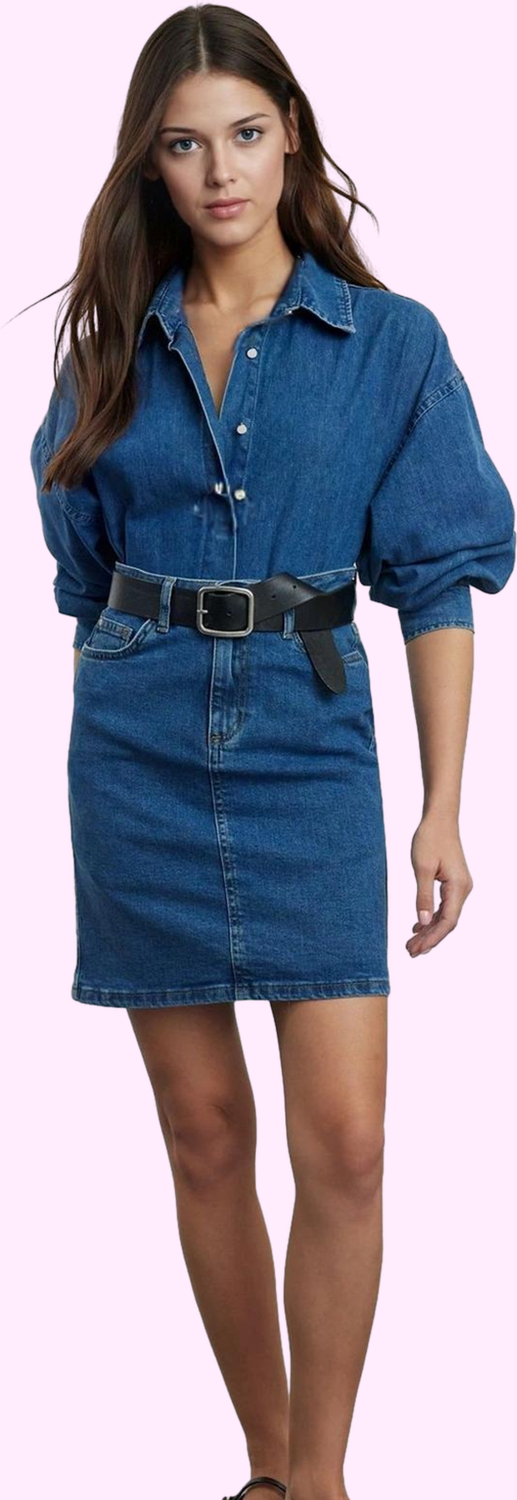 Kadın Denim Kalem Etek Yüksek Bel Kısa Boy Casual Günlük Stil Hafta Sonu Dayanıklı Malzeme