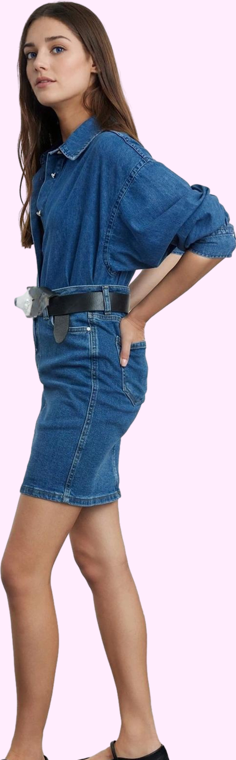 Kadın Denim Kalem Etek Yüksek Bel Kısa Boy Casual Günlük Stil Hafta Sonu Dayanıklı Malzeme