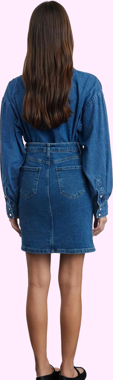Kadın Denim Kalem Etek Yüksek Bel Kısa Boy Casual Günlük Stil Hafta Sonu Dayanıklı Malzeme