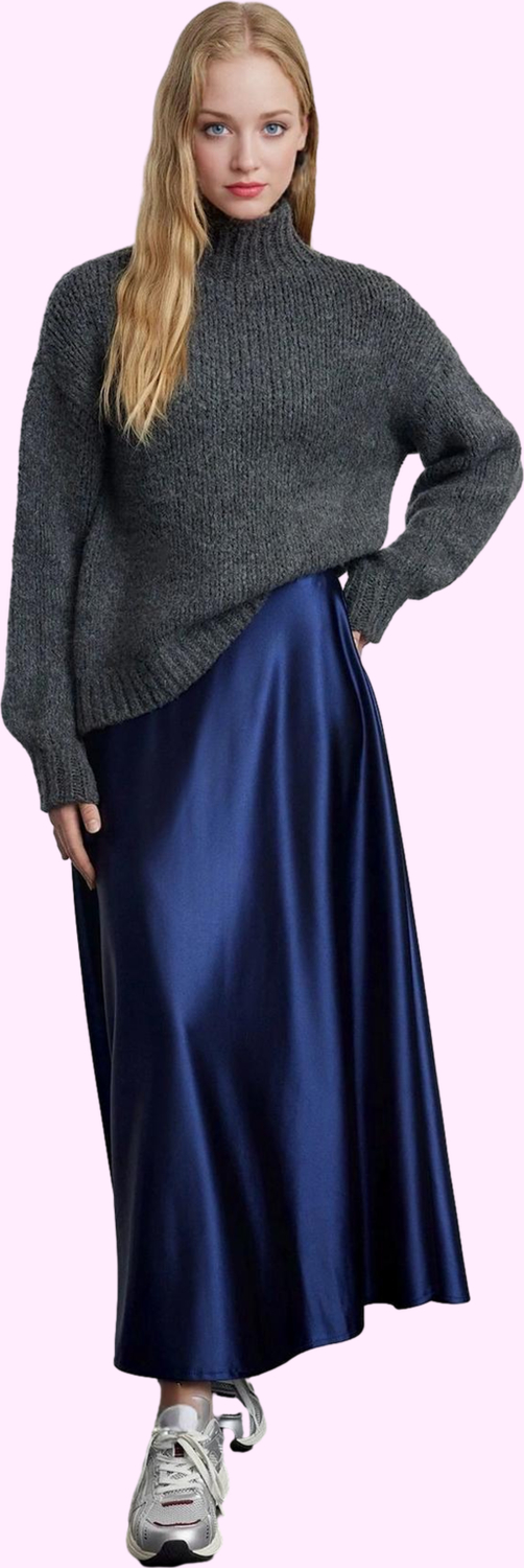 Kadın Maxi Etek Yüksek Bel A line Kesim Polyester Yazlık Günlük Kullanım Dayanıklı Malzeme