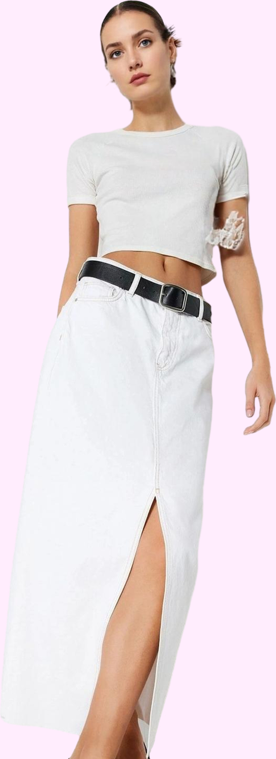Kadın A line Denim Maxi Etek Pamuk Günlük ve Şık Kombinler Hafta Sonu Yaz Aylarının Vazgeçilmezi