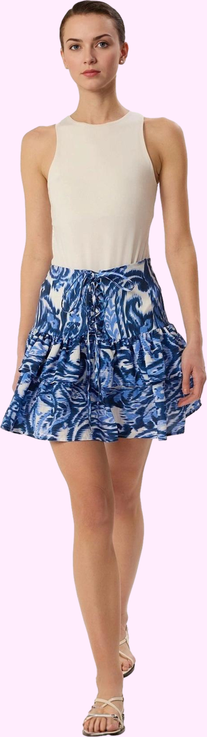 Kadın Çok Lilyum Dokuma Mini Etek Korse Detay Casual Günlük Stil Yaz Aylarının Vazgeçilmezi