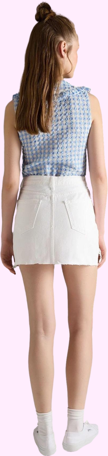 Kadın Pamuklu Denim Mini Etek Basic A line Kalıp Yaz Günlük Hafta Sonu Stilin Buluştuğu Yer