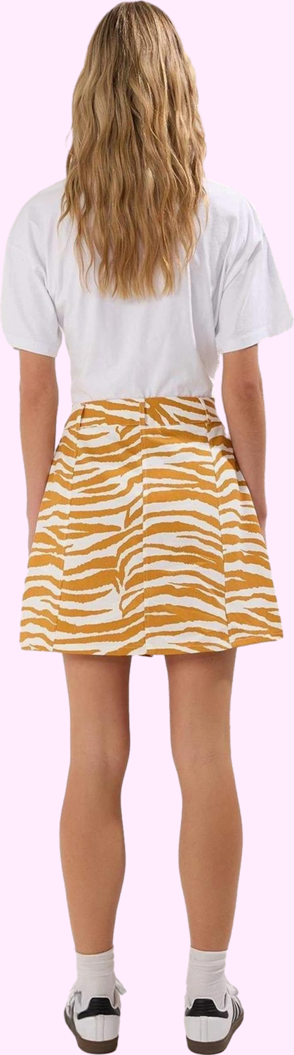 Kadın Pamuk Zebra Desenli Düğmeli Mini Etek Günlük Stil İçin Hafta Sonu Yaz Aylarının Vazgeçilmezi