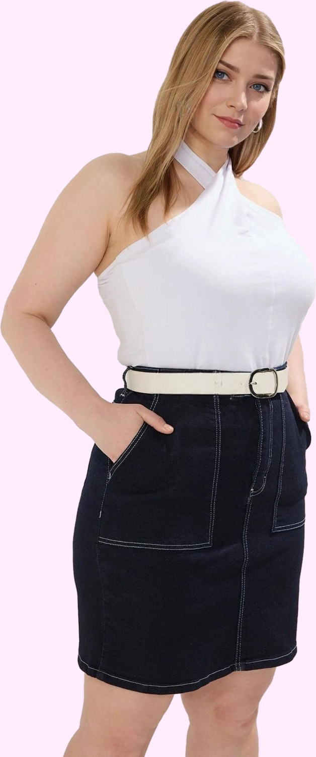 Kadın Yüksek Bel A line Denim Mini Etek Rahat ve Şık Günlük Tasarım Yaz Aylarının Vazgeçilmezi