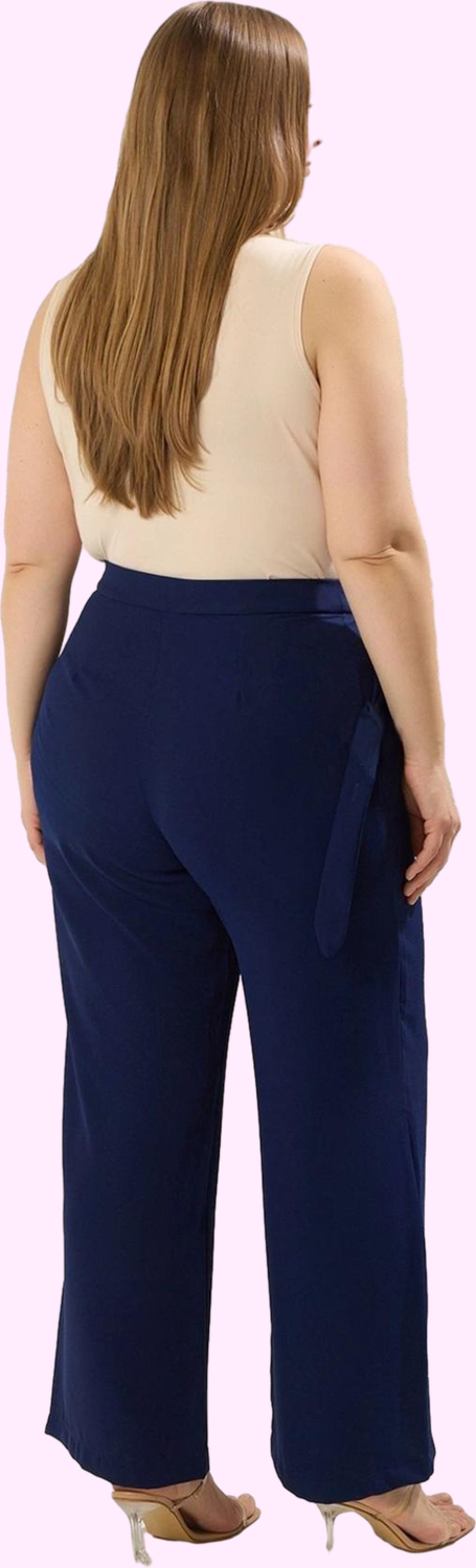 Kadın Geniş Paça Pantolon Polyester Dokuma Kumaş İş Hayatının Şıklığı Yaz Aylarının Vazgeçilmezi