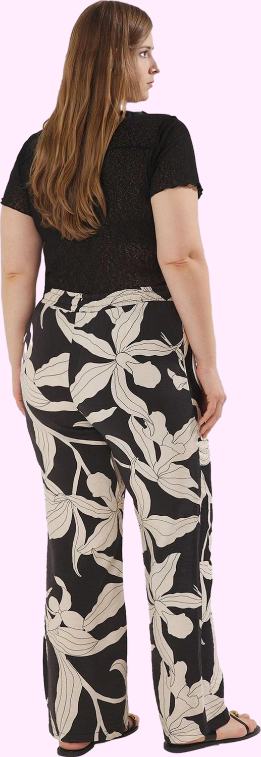 Kadın Çok Desenli Yüksek Bel Wide Leg Dokuma Pantolon Günlük Stil Yaz Aylarının Vazgeçilmezi
