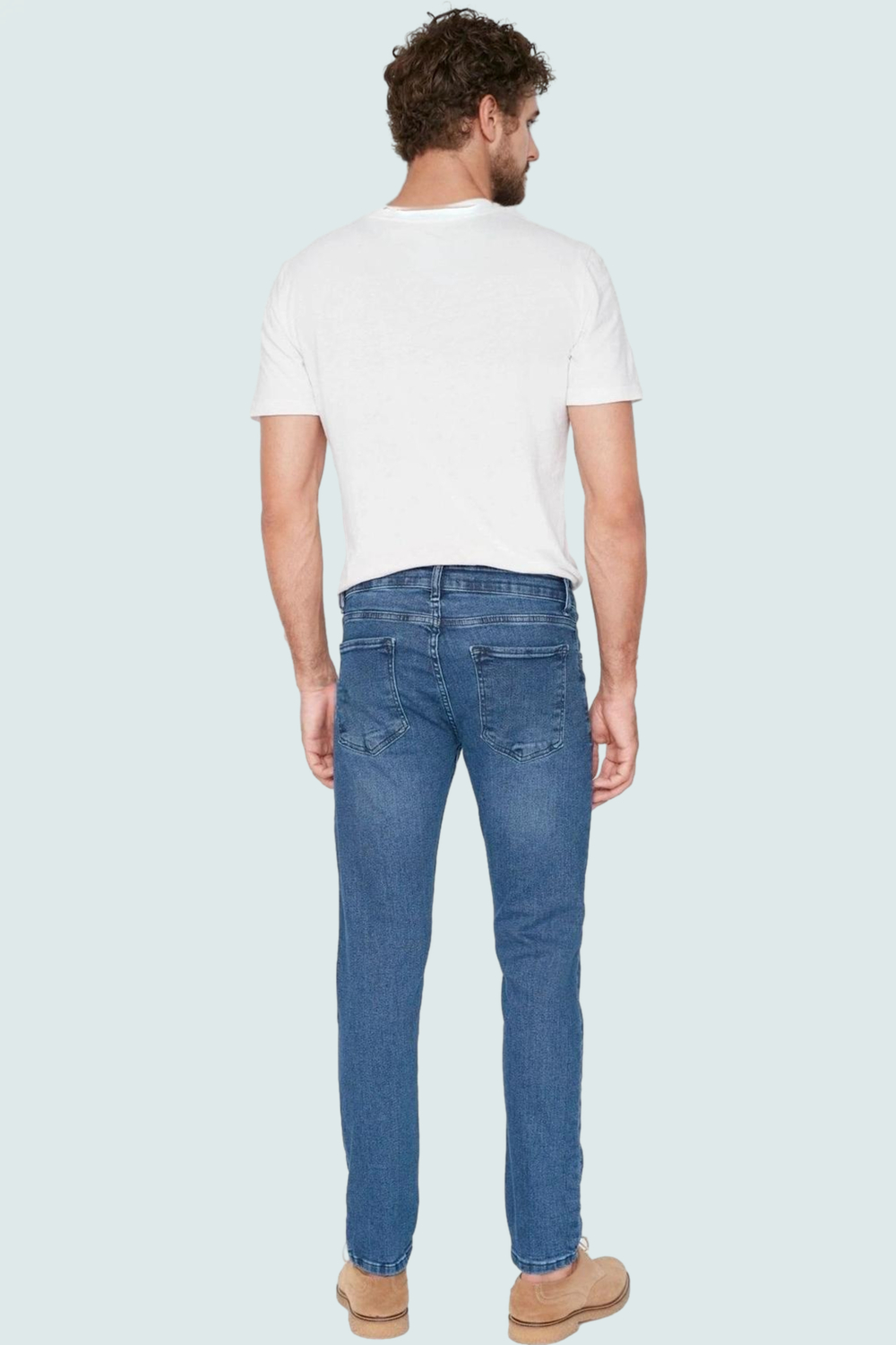 Erkek Dar Kesim Esnek Denim Pantolon Eskitme Detaylı Fonksiyonel Dayanıklı Kaliteli Modern