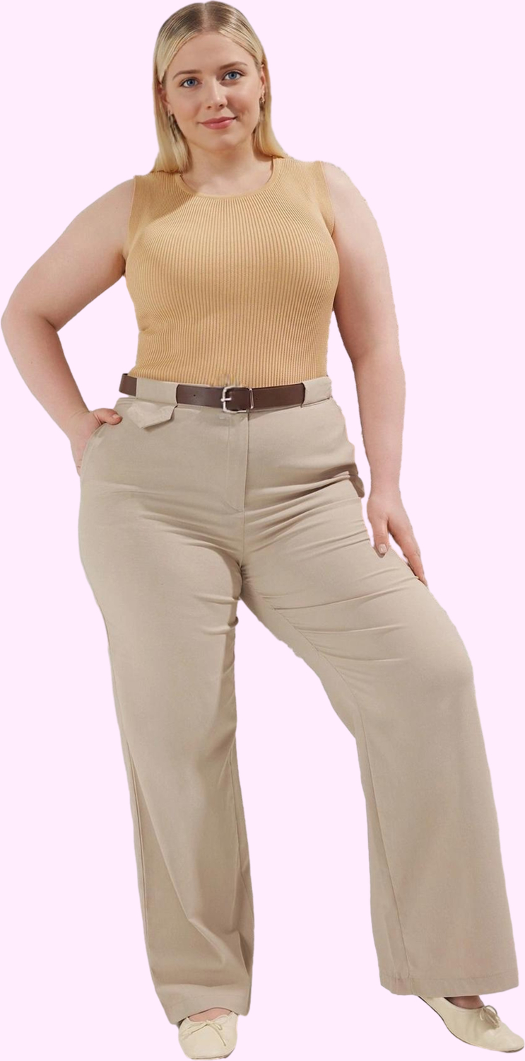 Kadın Relaxed Geniş Paça Pantolon Yüksek Bel Dokuma Kumaş Günlük Stil Yaz Aylarının Vazgeçilmezi