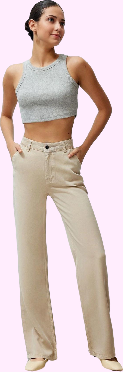 Kadın Cool & Comfort Wide Leg Tencel Jean Pantolon Fonksiyonel Dayanıklı Kaliteli Konforlu