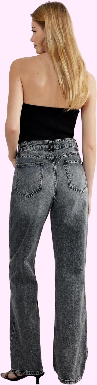 Kadın Jean Pantolon Yüksek Bel Wide Leg Denim Casual Günlük Stiller İçin Dayanıklı Malzeme