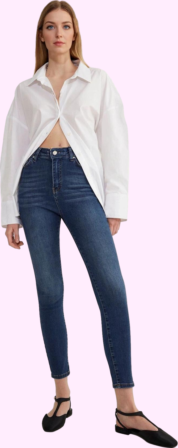 Kadın Skinny Jean Yüksek Bel Stretch Dokuma Günlük Ve İş Hayatı Yaz Aylarının Vazgeçilmezi
